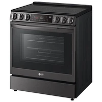 LG 30" 6.3 Cu. Ft. True Convection 5-Element Slide-In Electric Air Fry Range (LSEL6335D) - Black Stainless Steel