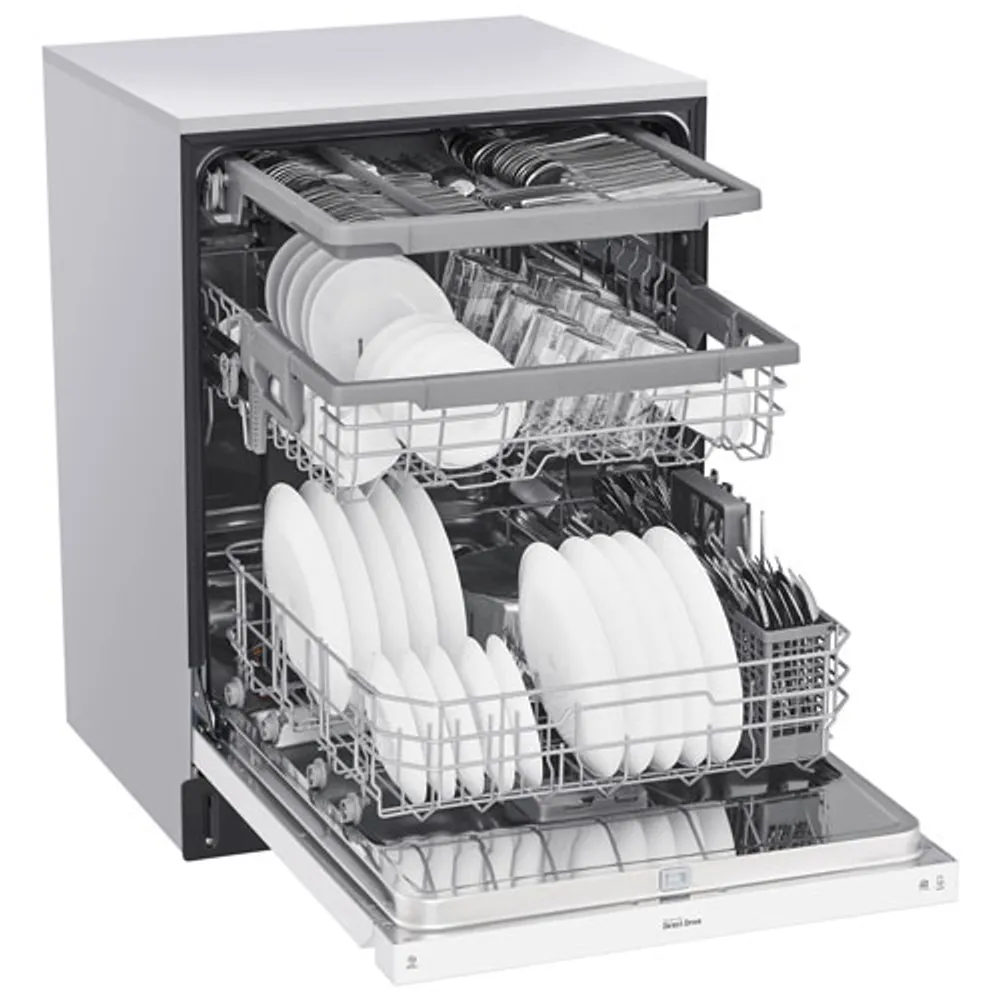 LG 24" 48dB Built-In Dishwasher with Third Rack (LDFN4542W) - White