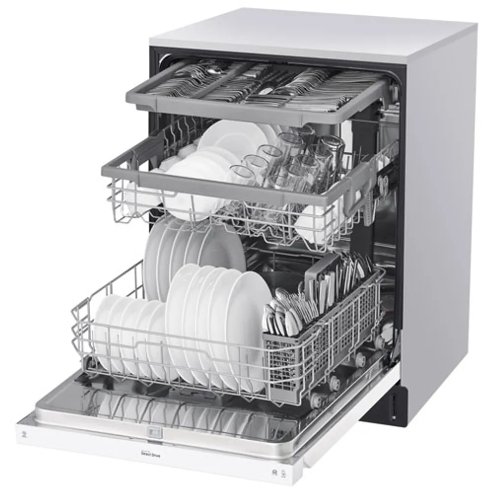 LG 24" 48dB Built-In Dishwasher with Third Rack (LDFN4542W) - White