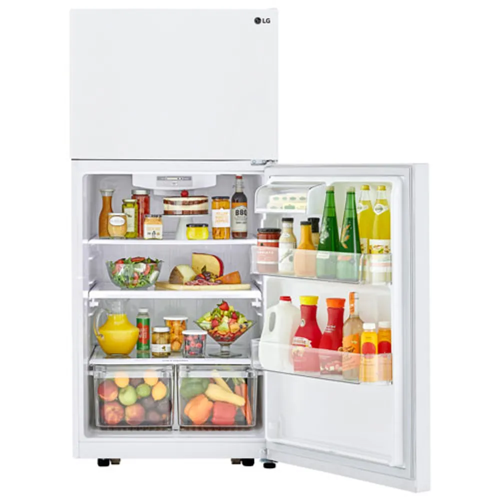 LG 30" 20.2 Cu. Ft. Top Freezer Refrigerator with LED Lighting (LTCS20020W) - White