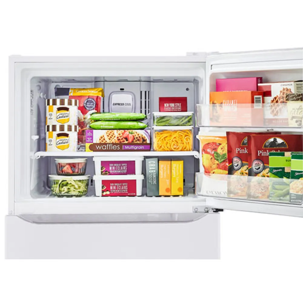 LG 30" 20.2 Cu. Ft. Top Freezer Refrigerator with LED Lighting (LTCS20020W) - White