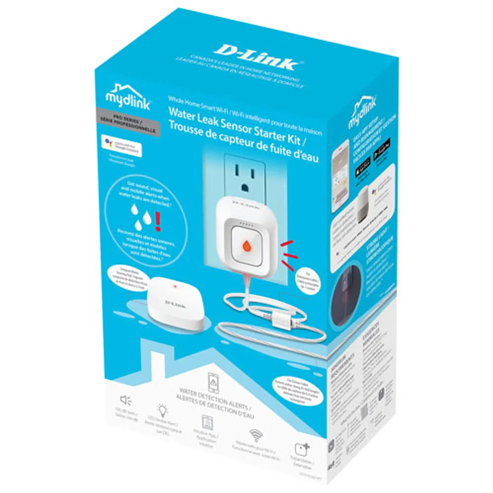 Trousse de démarrage avec capteur de fuite d'eau intelligent Wi-Fi mydlink de D-Link (DCH-S1621KT)