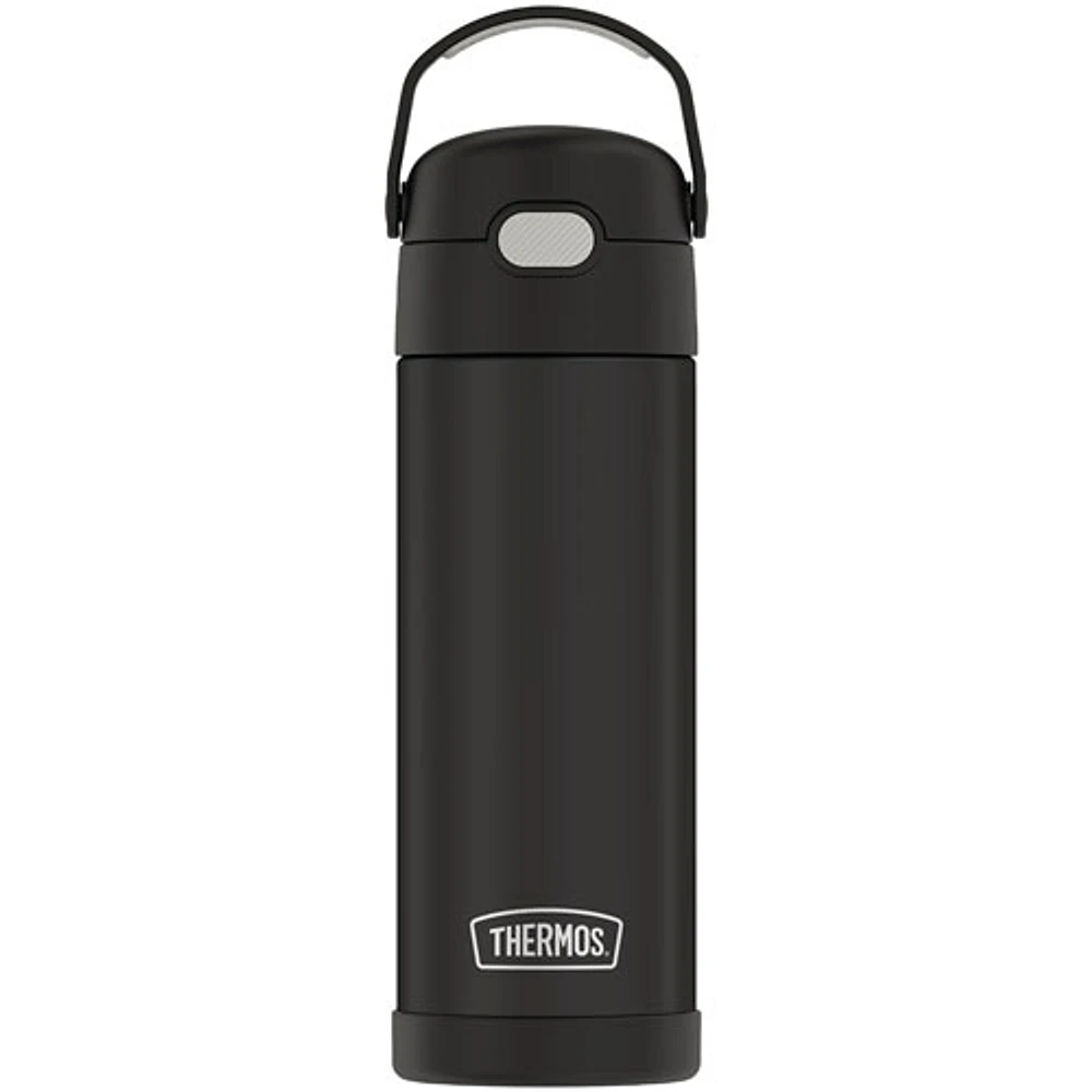 Thermos FUNtainer 350ml (12 oz.) Stainless Steel Water Bottle with Pop-up Straw - Black