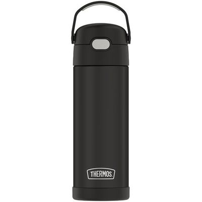 Thermos FUNtainer 350ml (12 oz.) Stainless Steel Water Bottle with Pop-up Straw - Black