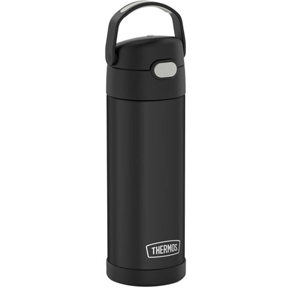 Thermos FUNtainer 350ml (12 oz.) Stainless Steel Water Bottle with Pop-up Straw - Black