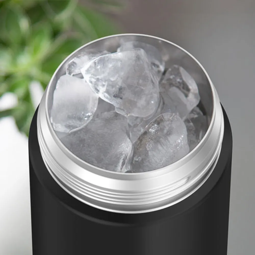 Thermos FUNtainer 350ml (12 oz.) Stainless Steel Water Bottle with Pop-up Straw - Black