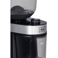 Melitta Whole Bean Flat Burr Coffee Grinder - Black/Stainless Steel