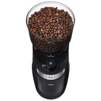 Melitta Whole Bean Flat Burr Coffee Grinder - Black/Stainless Steel