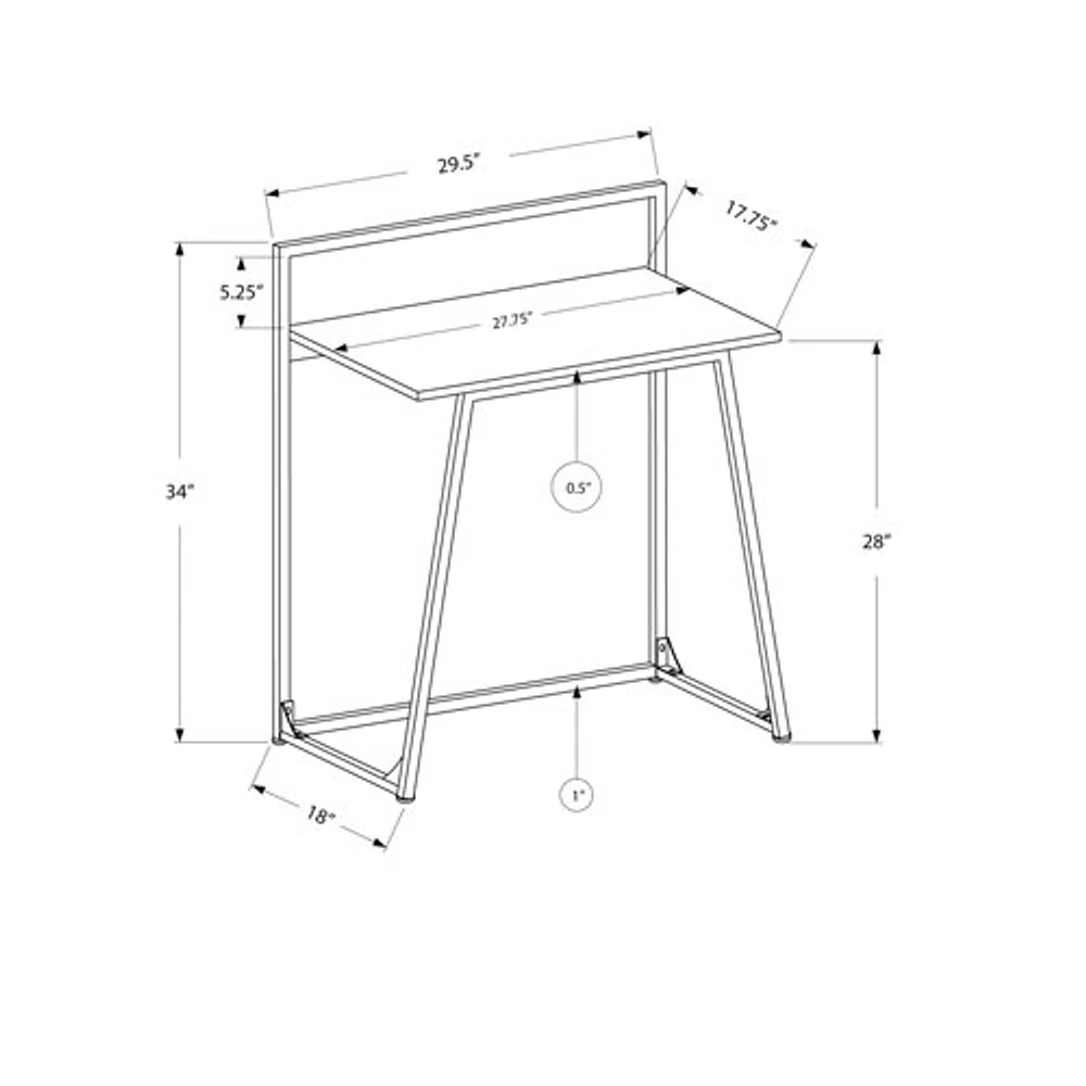 Bureau d'ordinateur pour enfants de 29,5 po de largeur de Monarch - Noir