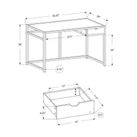 Monarch Metal-Frame 42.25"W Computer Desk with Drawer