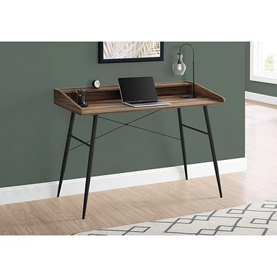 Monarch Tapered-Leg 47.25"W Computer Desk with Hutch - Brown/Black