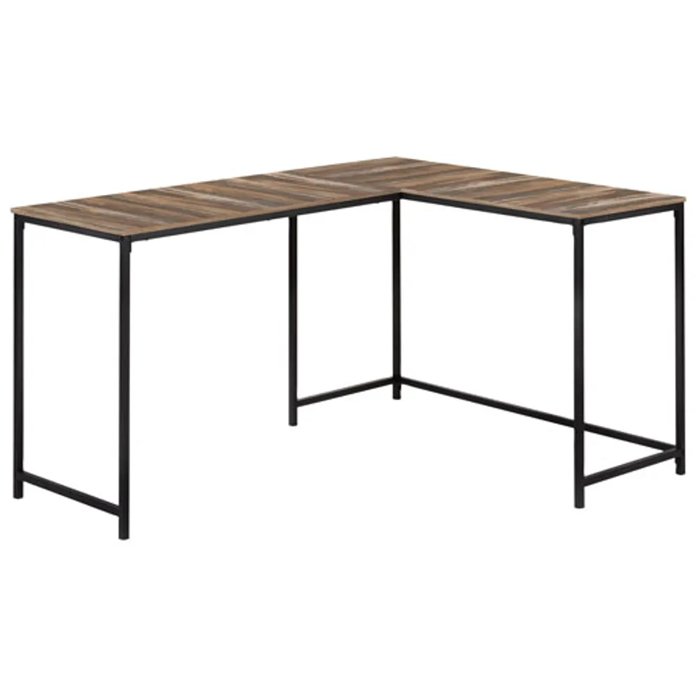 Bureau d'ordinateur en angle de 58,25 po de largeur de Monarch - Brun/Noir
