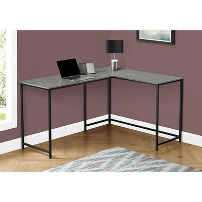 Bureau d'ordinateur en angle de 58,25 po de largeur de Monarch - Gris/Noir
