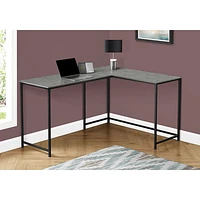 Bureau d'ordinateur en angle de 58,25 po de largeur de Monarch - Gris/Noir