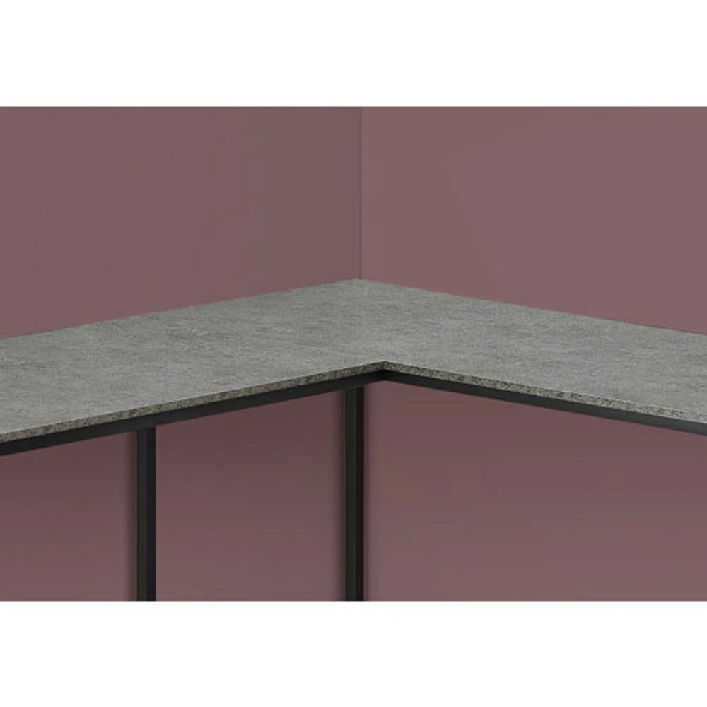 Bureau d'ordinateur en angle de 58,25 po de largeur de Monarch - Gris/Noir