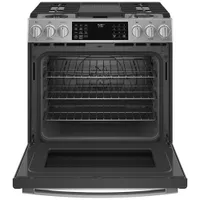 GE Profile 30" 5.7 Cu. Ft. True Convection Slide-In Gas Air Fry Range (PC2S930YPFS) - Stainless