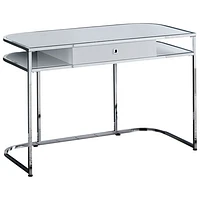 Monarch 48"W Computer Desk with Drawer & 2 Shelves - Glossy White