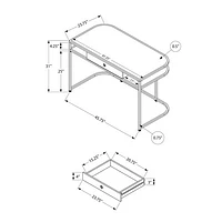 Bureau d'ordinateur de 48 po de largeur avec tiroirs et 2 tablettes de Monarch - Blanc lustré