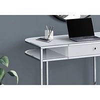 Monarch 48"W Computer Desk with Drawer & 2 Shelves - Glossy White