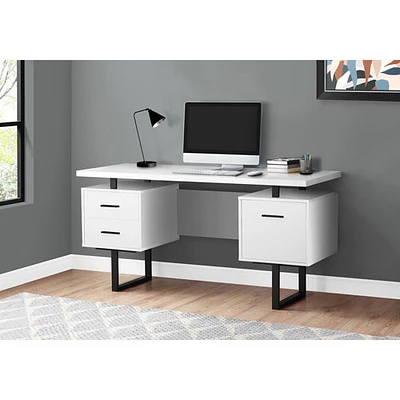 Monarch Floating 60"W Computer Desk with 3 Drawers