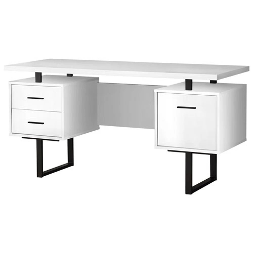 Monarch Floating 60"W Computer Desk with 3 Drawers