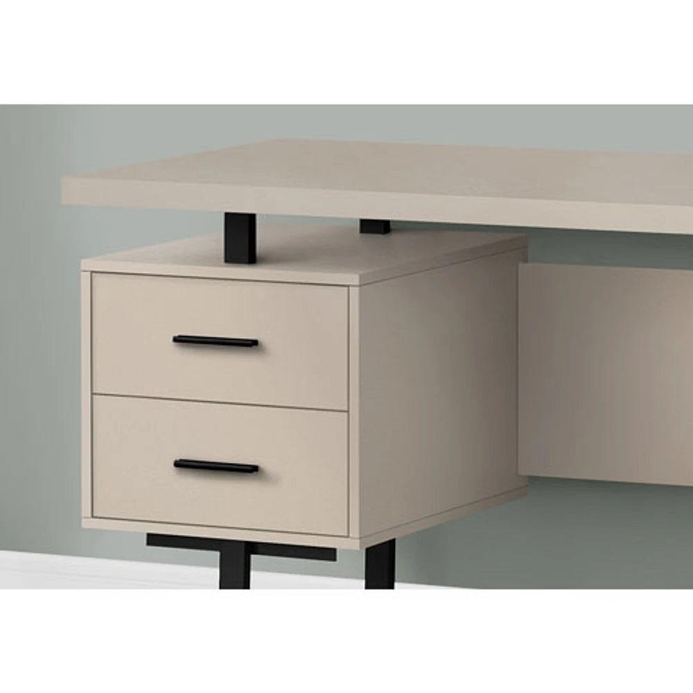 Bureau d'ordinateur flottant avec 3 tiroirs de 60 po de largeur de Monarch