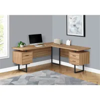 Monarch Corner 71"W Computer Desk with 3 Drawers