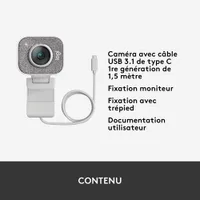 Caméra Web HD intégrale 1080p StreamCam de Logitech - Blanc cassé