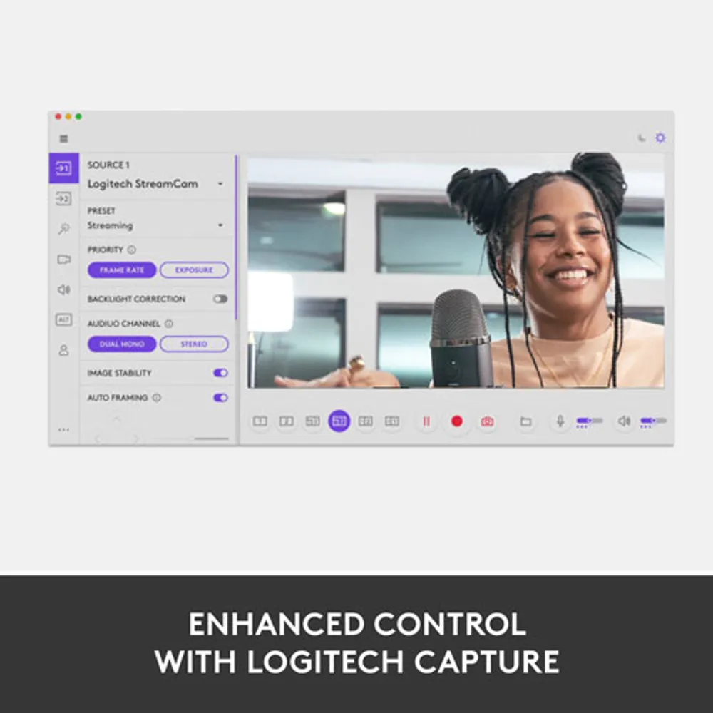 Caméra Web HD intégrale 1080p StreamCam de Logitech - Blanc cassé