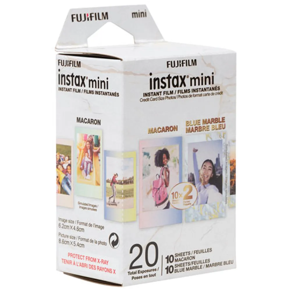 Fujifilm Instax Mini 2-Pack Instax Film - 20 Sheets - Blue Marble/Macaron