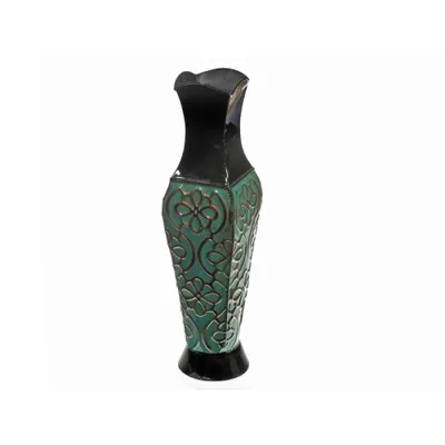Metal Vase (18") (Obsidian)