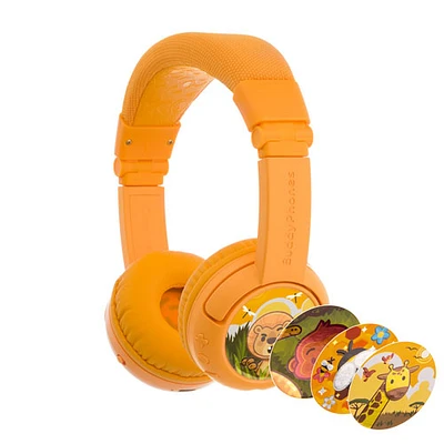 Casque d'écoute Bluetooth à isolation sonore PLAY+ (Plus) de BuddyPhones - Jaune soleil