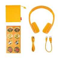 BuddyPhones PLAY+ (Plus) On-Ear Sound Isolating Bluetooth Headphones - Sun Yellow