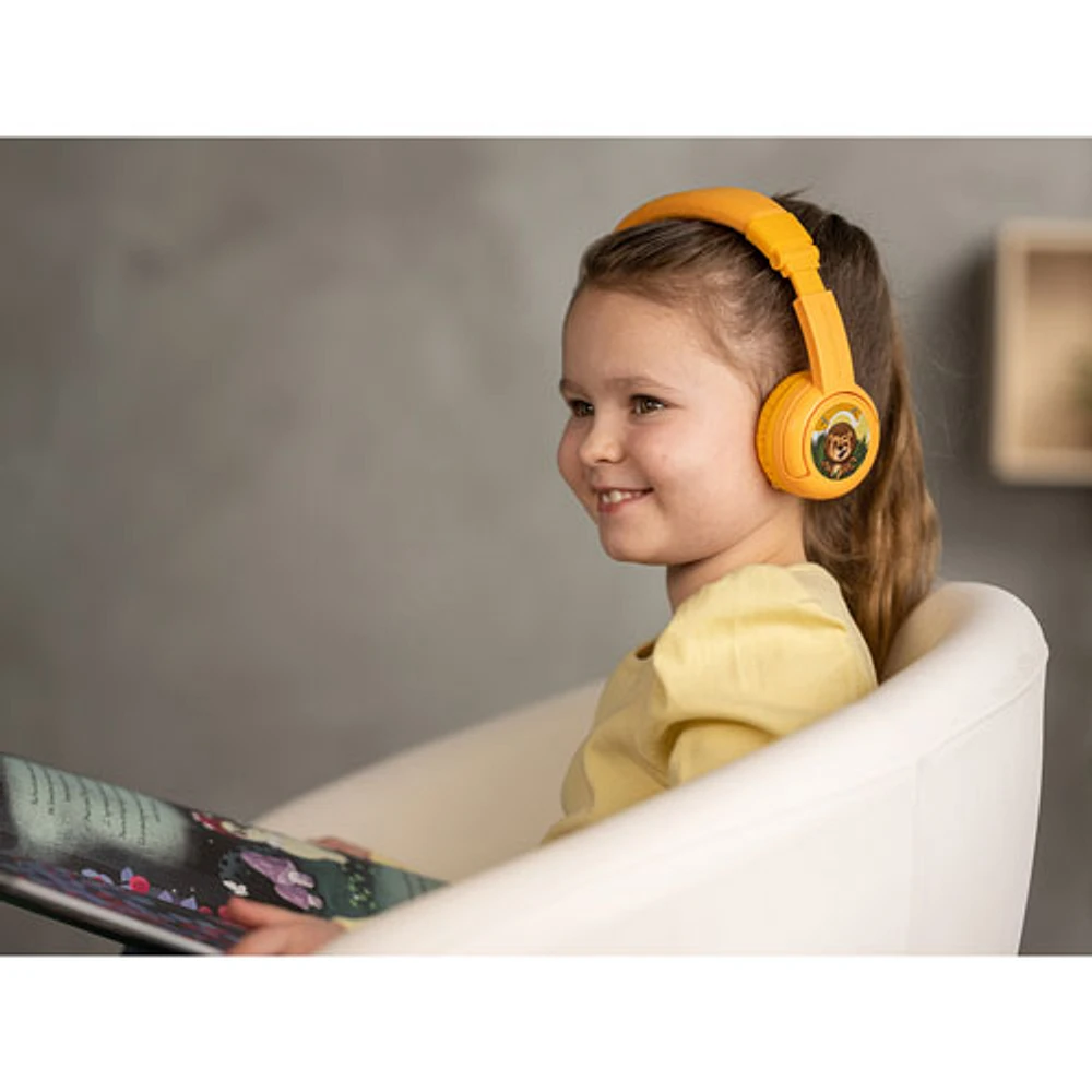 Casque d'écoute Bluetooth à isolation sonore PLAY+ (Plus) de BuddyPhones - Jaune soleil