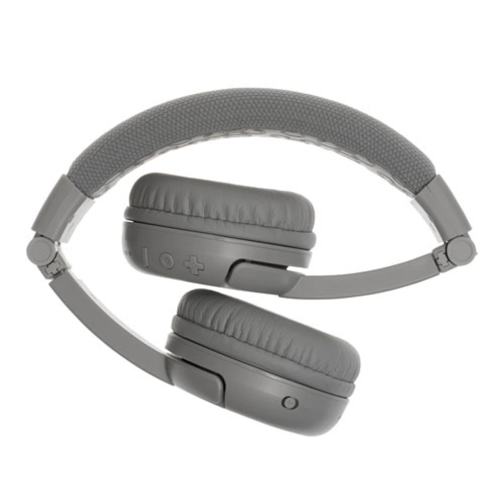 BuddyPhones PLAY+ (Plus) On-Ear Sound Isolating Bluetooth Headphones - Grey Matter