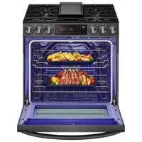 LG 30" 6.3 Cu. Ft. True Convection 5-Burner Slide-In Gas Air Fry Range (LSGL6335D) - Black Stainless