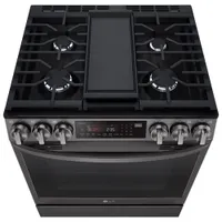 LG 30" 6.3 Cu. Ft. True Convection 5-Burner Slide-In Gas Air Fry Range (LSGL6335D) - Black Stainless