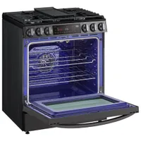 Cuisinière gaz encastrable 5 brûleurs convection friture air 6,3 pi³ 30 po LG (LSGL6335D)-Inox noir