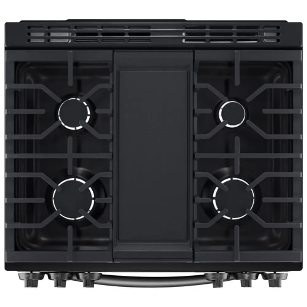 Cuisinière gaz encastrable 5 brûleurs convection friture air 6,3 pi³ 30 po LG (LSGL6335D)-Inox noir