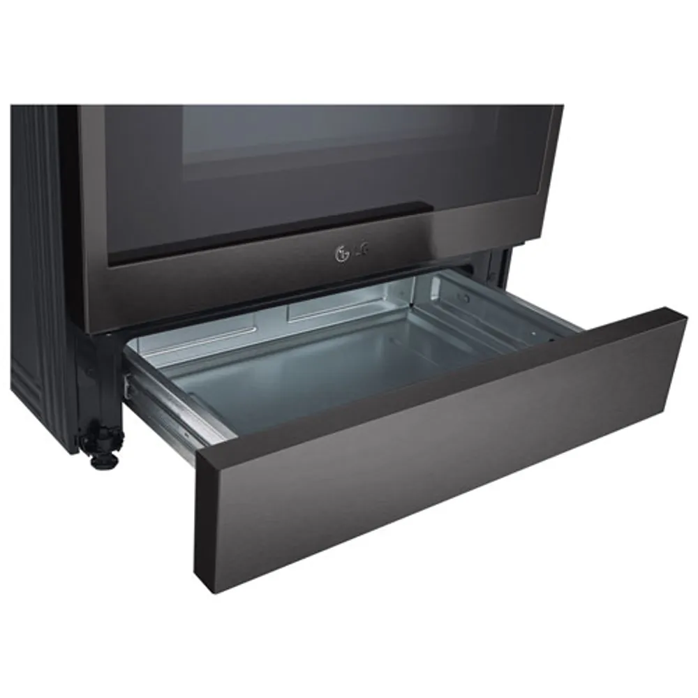 Cuisinière gaz encastrable 5 brûleurs convection friture air 6,3 pi³ 30 po LG (LSGL6335D)-Inox noir