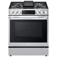 Cuisinière gaz encastrable 5 brûleurs convection friture air 6,3 pi³ 30 po LG (LSGL6335F) - Inox