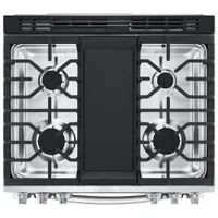 Cuisinière gaz encastrable 5 brûleurs convection friture air 6,3 pi³ 30 po LG (LSGL6335F) - Inox