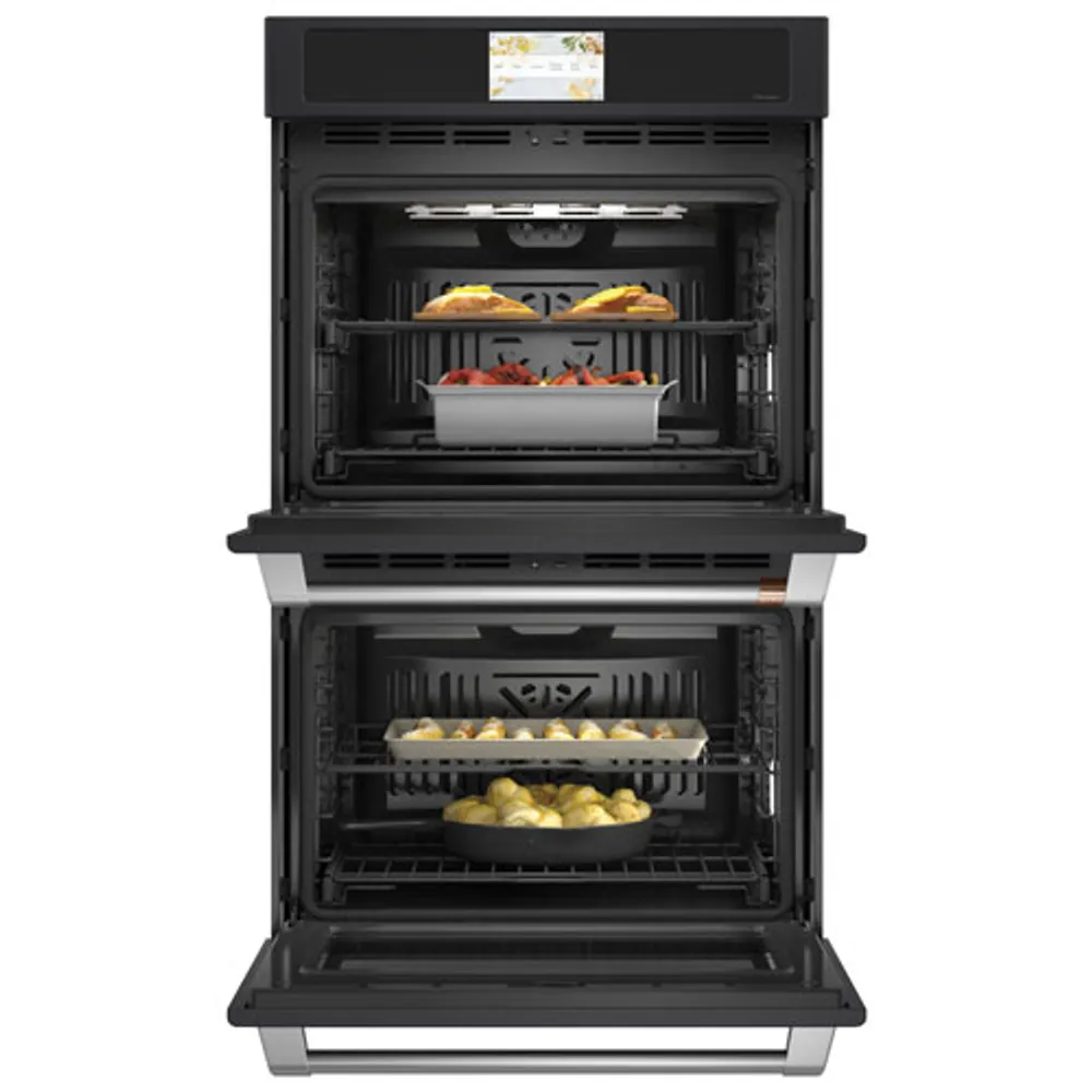 Cafe 30" 10 Cu. Ft. Double True Convection Electric Wall Oven (CTD90DP3ND1) - Matte Black