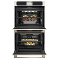 Cafe 30" 10 Cu. Ft. Double True Convection Electric Wall Oven (CTD90DP4NW2) - Matte White