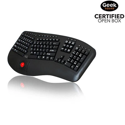 Open Box - Adesso Tru-Form Pro 3500 Wireless Ergonomic Keyboard with Trackball - (WKB-3500UB)