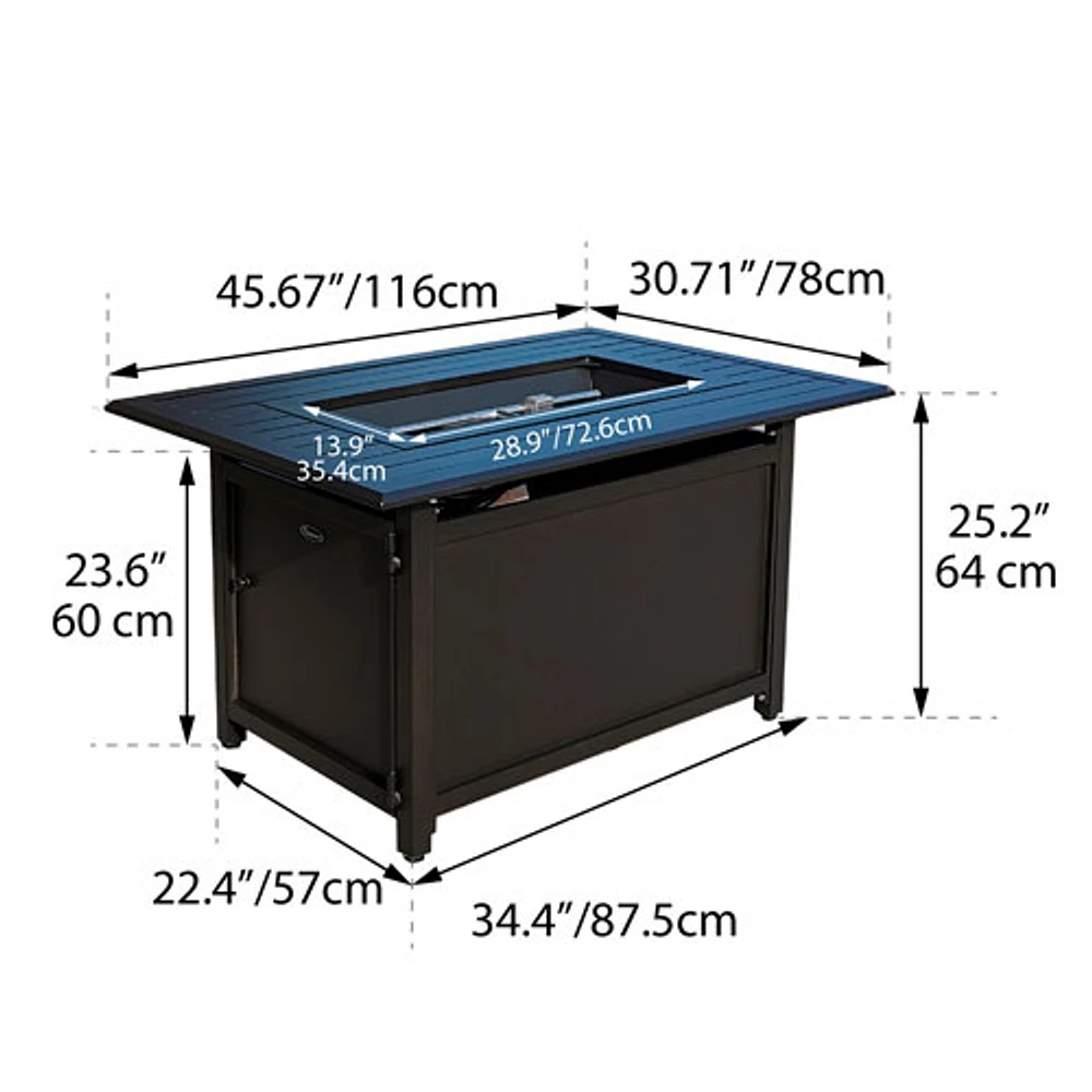 Table avec foyer au gaz naturel/propane Gale de Paramount - 50 000 BTU