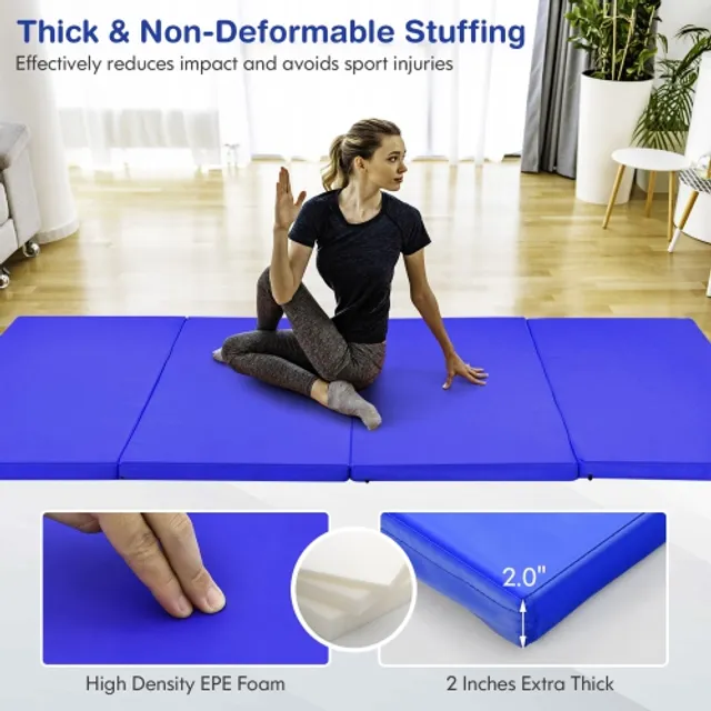 Stag America Folding Gymnastics Mat 240 cm, Tumble and Exercise Gym Mat for  Home - 8' x 4' x 2