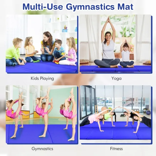 Stag America Folding Gymnastics Mat 240 cm, Tumble and Exercise Gym Mat for  Home - 8' x 4' x 2 