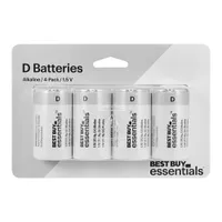 Best Buy Essentials D Alkaline Batteries - 4 Pack - Only at Best Buy