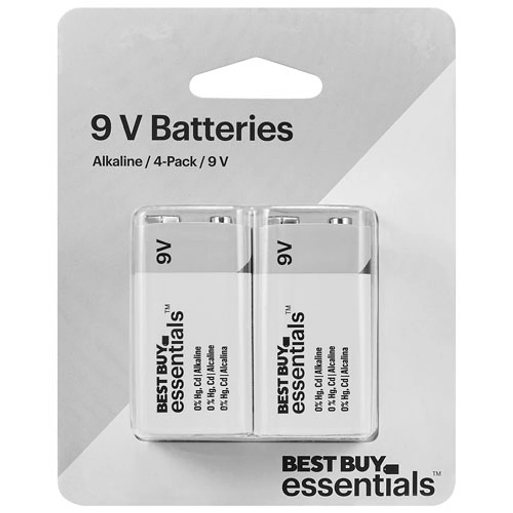 Piles alcalines de 9 V Best Buy Essentials - Paquet de 4